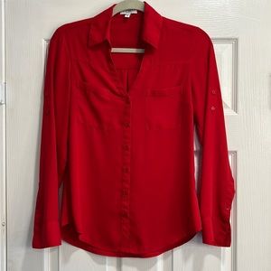 Express Red Portofino Button Down Shirt - XS